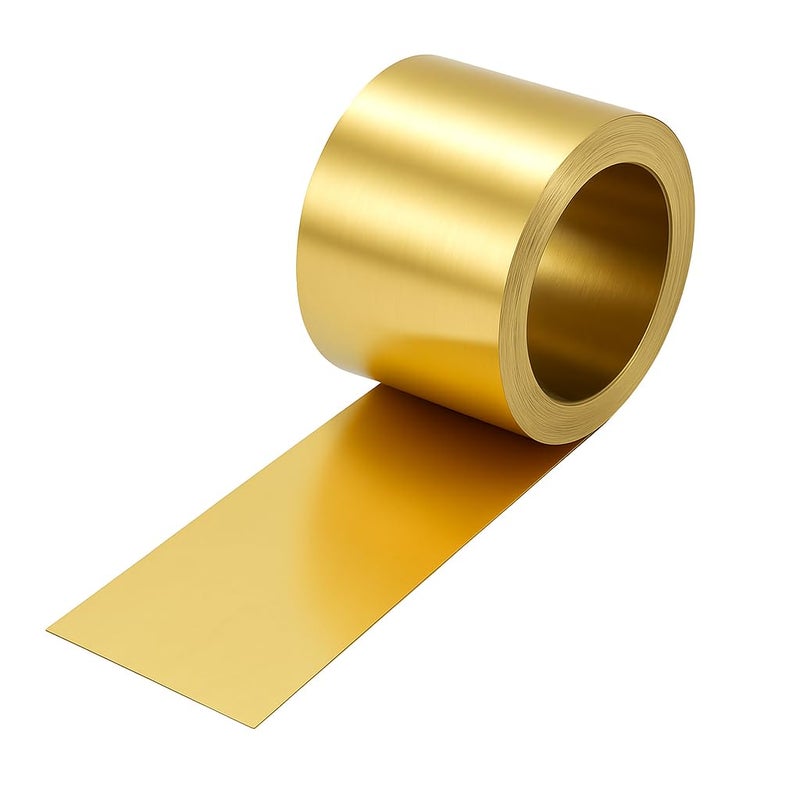 SUNKOO Brass Sheet Roll, 1000mm x 100mm x 0.3mm Brass Foil Sheet, Gold Metal Strip for Crafts, DIY, Jewelry Making, Model Projects, Repairs - Image 1